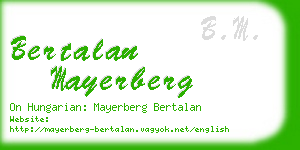 bertalan mayerberg business card